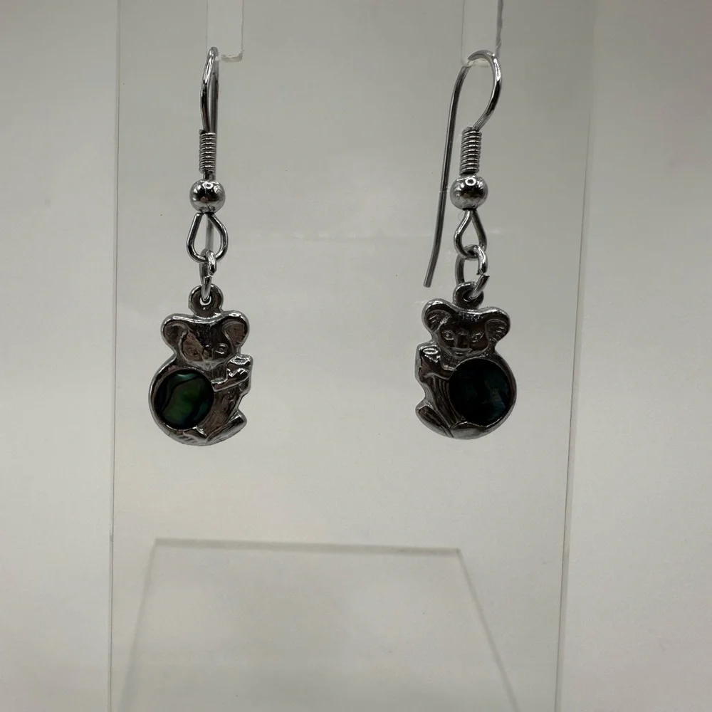 Chic Green and Silver Dangle Earrings